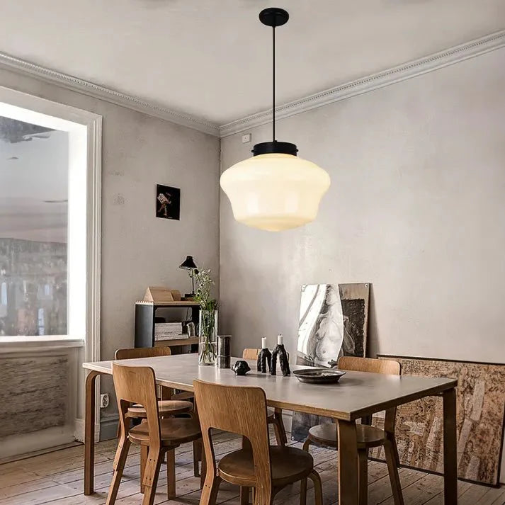 Geometrische Melkglas Hanglamp - Vintage Ismael