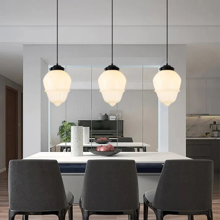 Geometrische Melkglas Hanglamp - Vintage Ismael