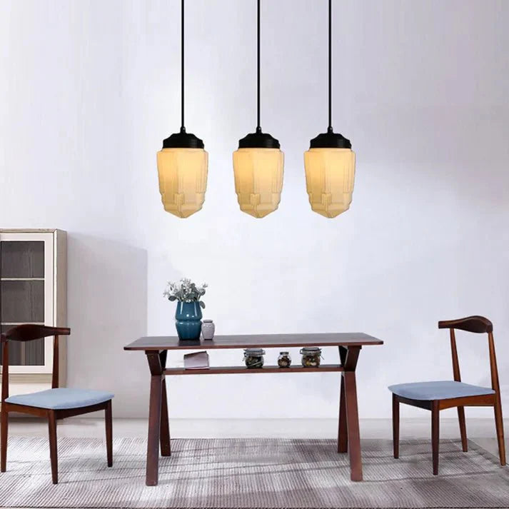 Geometrische Melkglas Hanglamp - Vintage Ismael