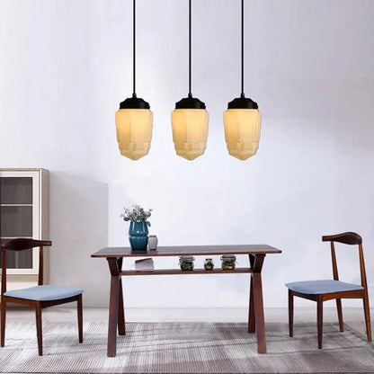 Geometrische Melkglas Hanglamp - Vintage Ismael