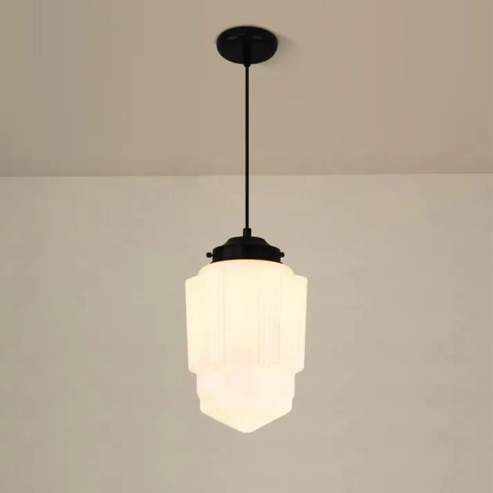 Geometrische Melkglas Hanglamp - Vintage Ismael
