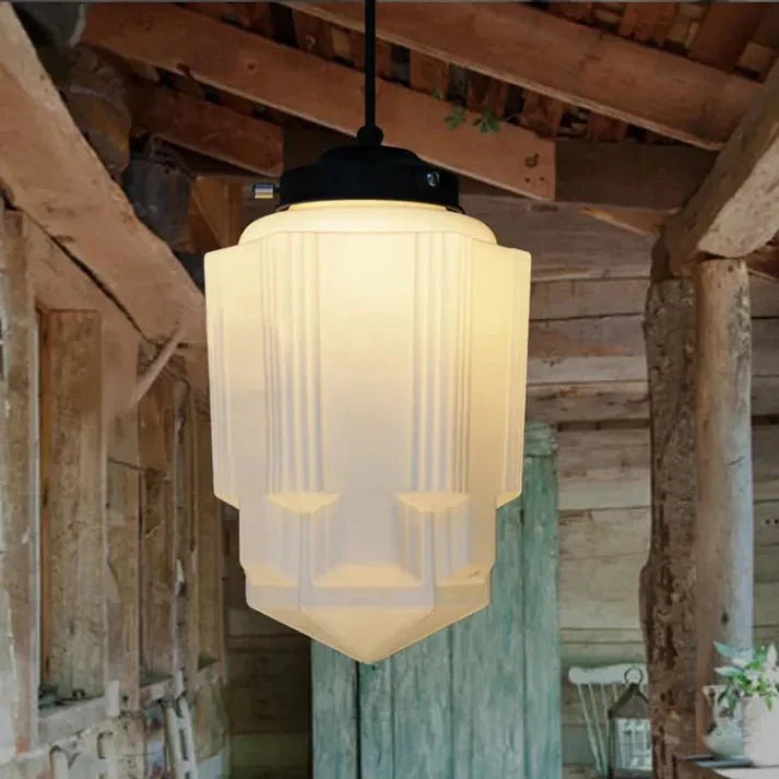 Geometrische Melkglas Hanglamp - Vintage Ismael