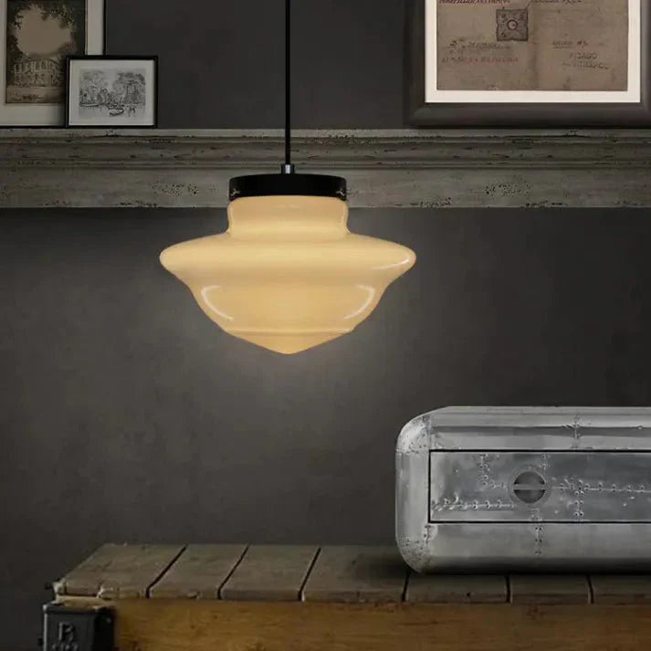 Geometrische Melkglas Hanglamp - Vintage Ismael