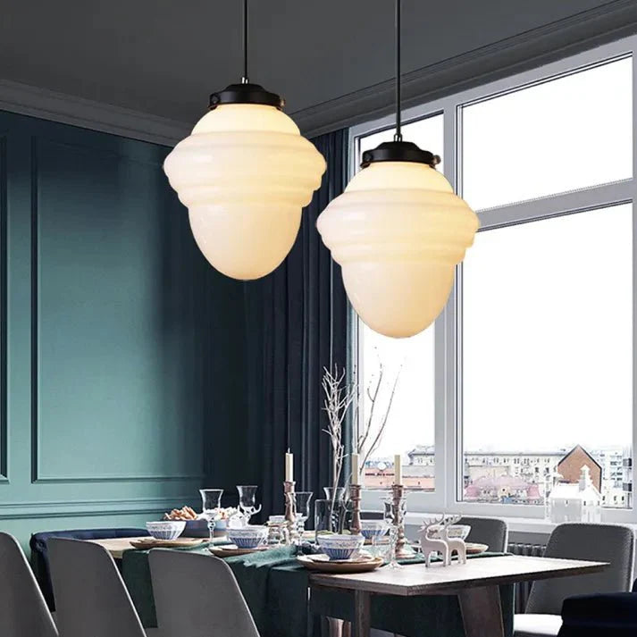 Geometrische Melkglas Hanglamp - Vintage Ismael