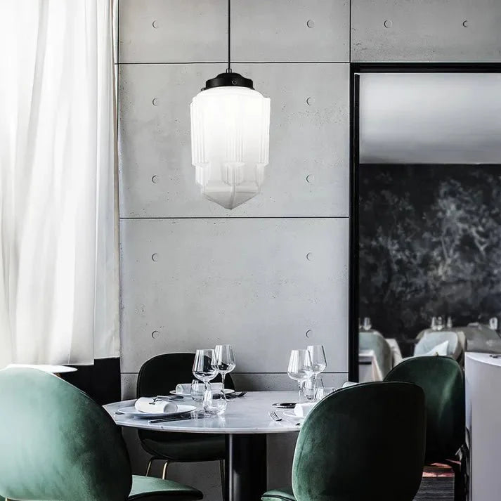 Geometrische Melkglas Hanglamp - Vintage Ismael