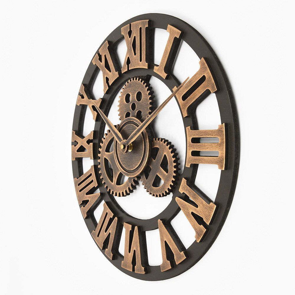 Gouden Wandklok met Grote Cijfers - Art Nouveau Stijl