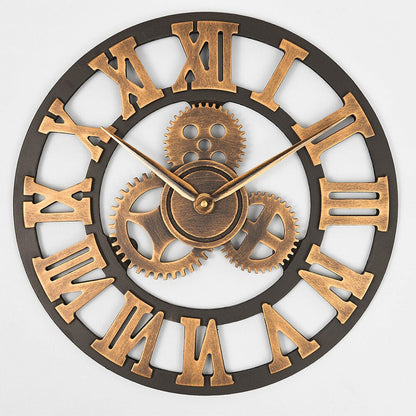 Gouden Wandklok met Grote Cijfers - Art Nouveau Stijl