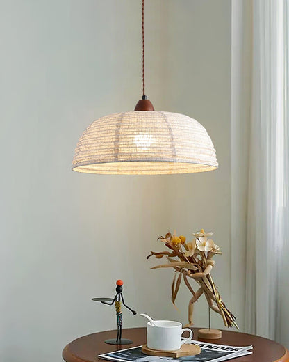 Houten Hanglamp Verstelbaar LED - Janna Stof Lamp