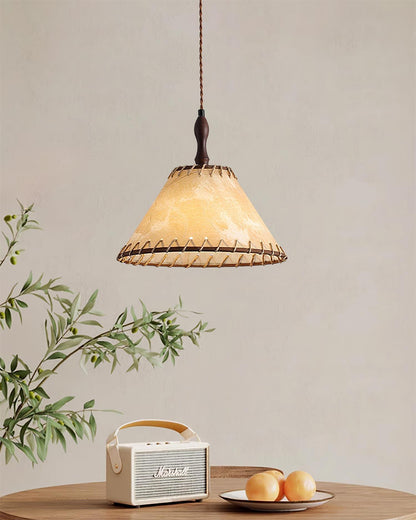 Houten Hanglamp Verstelbaar LED - Janna Stof Lamp