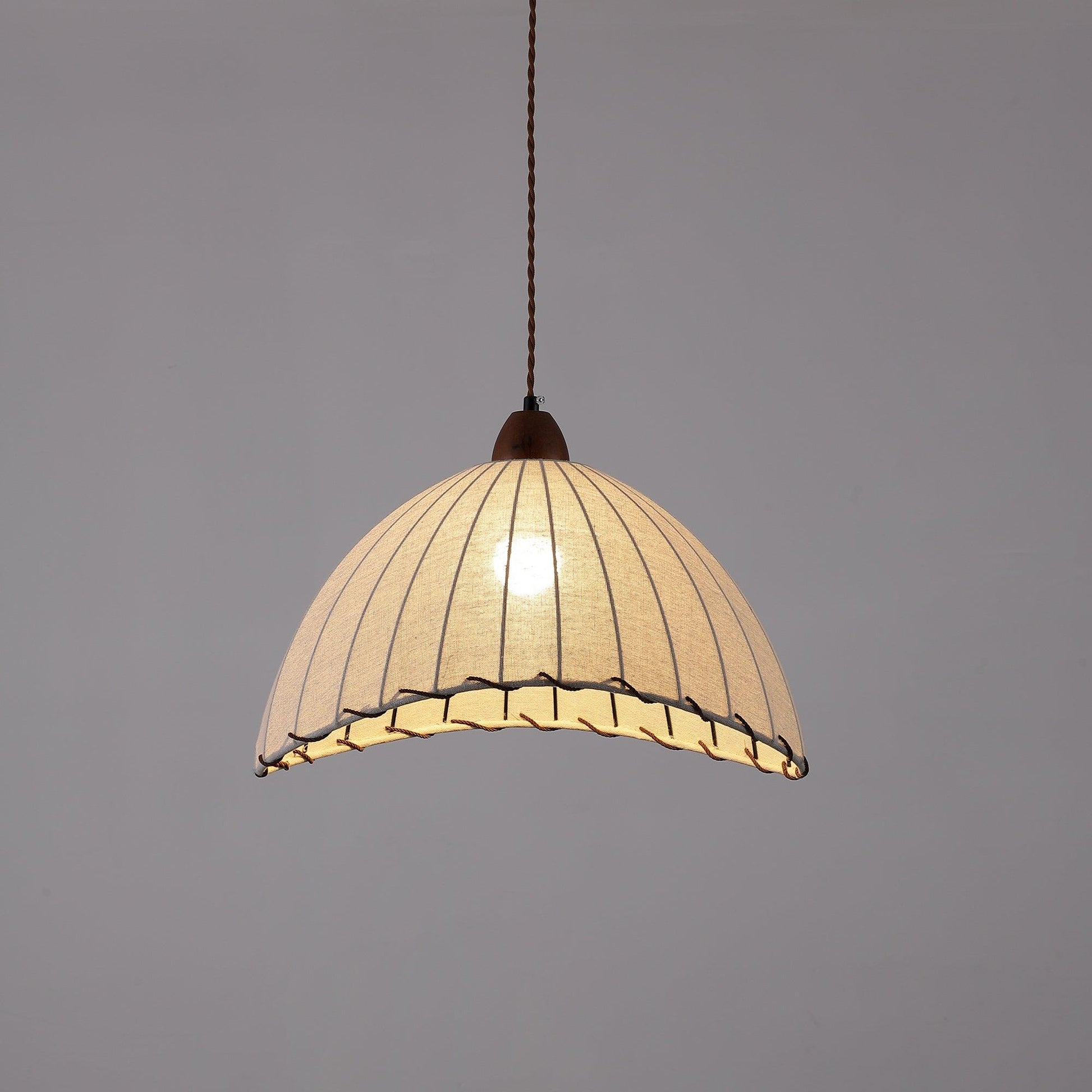 Houten Hanglamp Verstelbaar LED - Janna Stof Lamp