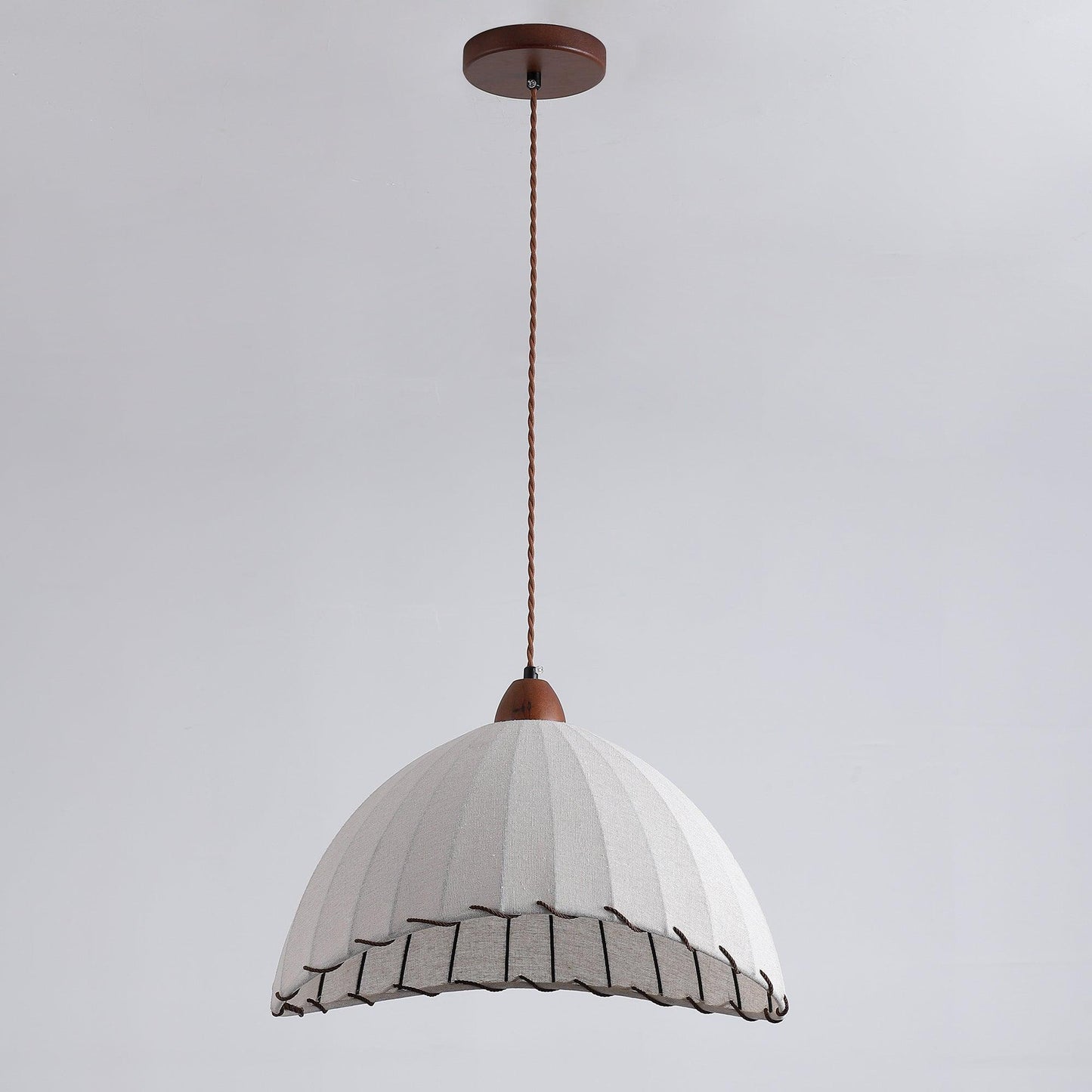 Houten Hanglamp Verstelbaar LED - Janna Stof Lamp