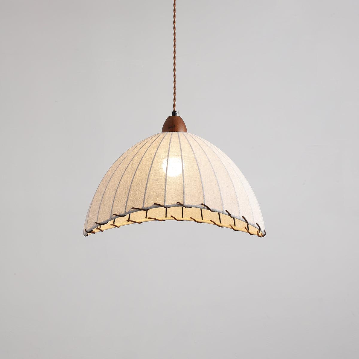 Houten Hanglamp Verstelbaar LED - Janna Stof Lamp