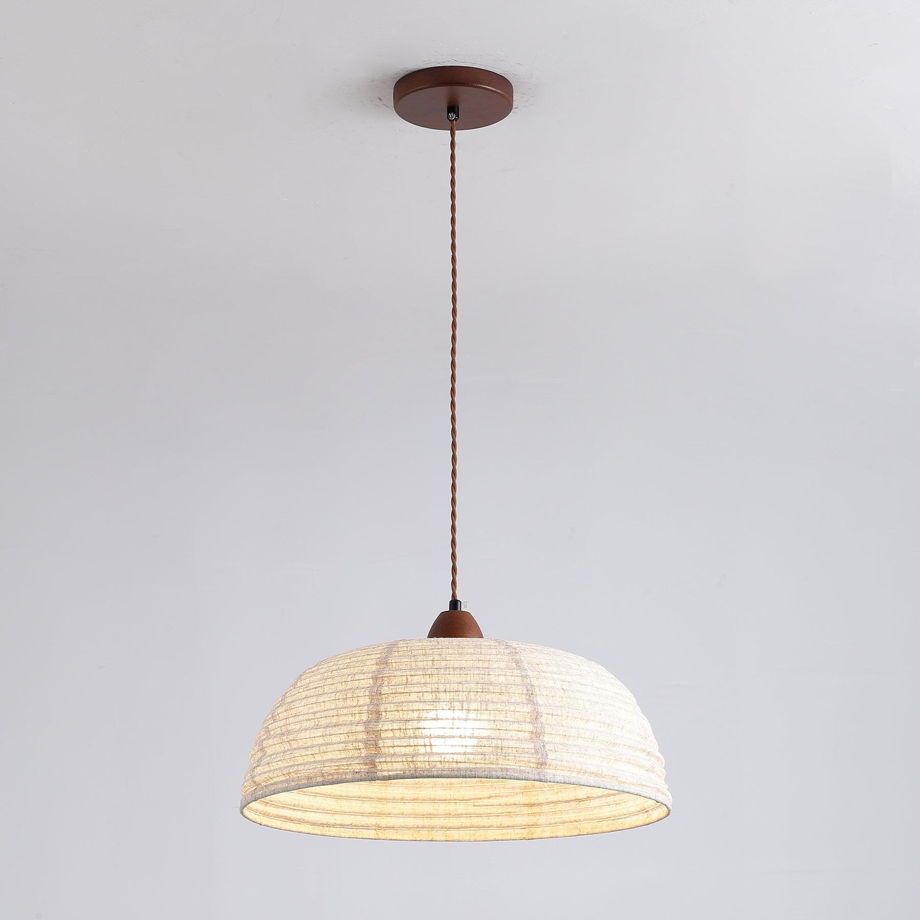 Houten Hanglamp Verstelbaar LED - Janna Stof Lamp