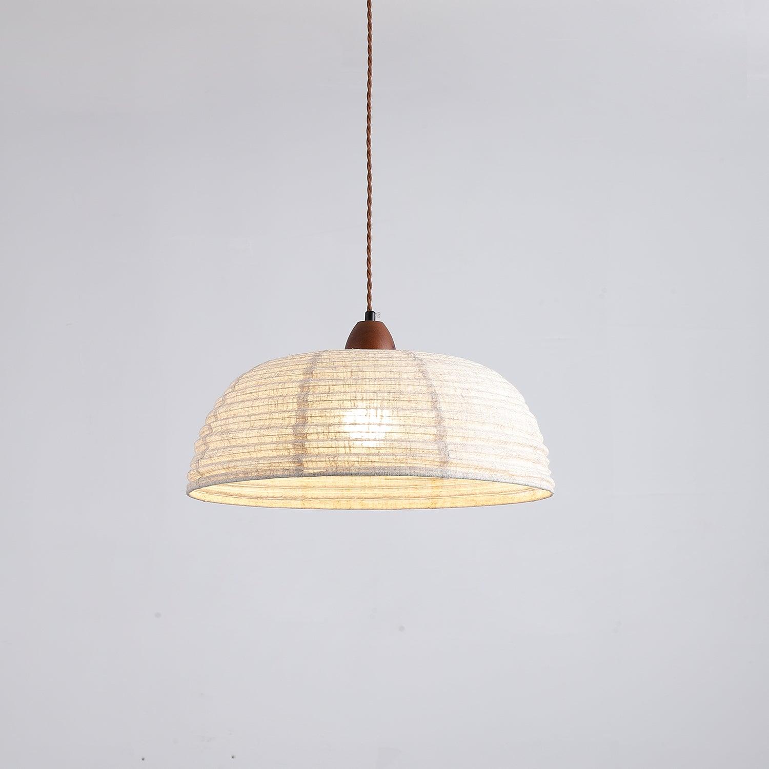 Houten Hanglamp Verstelbaar LED - Janna Stof Lamp