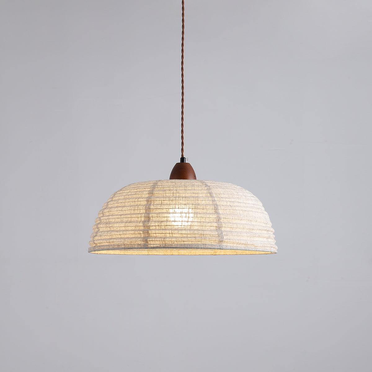 Houten Hanglamp Verstelbaar LED - Janna Stof Lamp