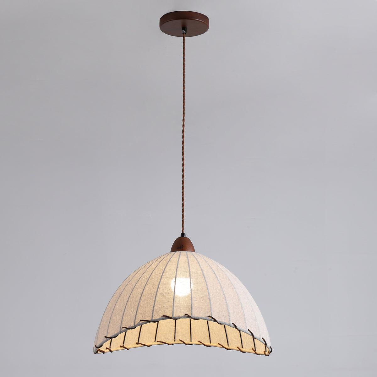 Houten Hanglamp Verstelbaar LED - Janna Stof Lamp