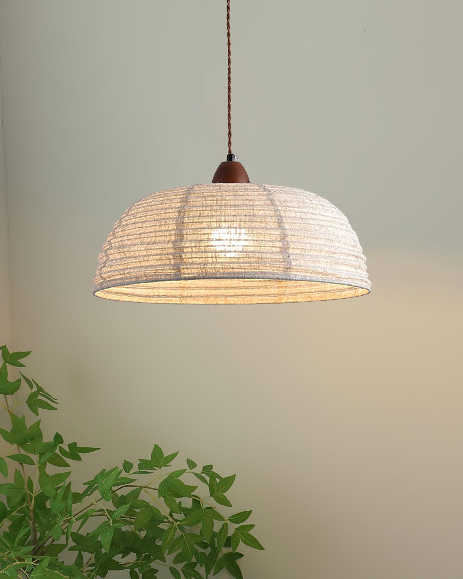 Houten Hanglamp Verstelbaar LED - Janna Stof Lamp