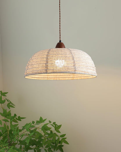 Houten Hanglamp Verstelbaar LED - Janna Stof Lamp