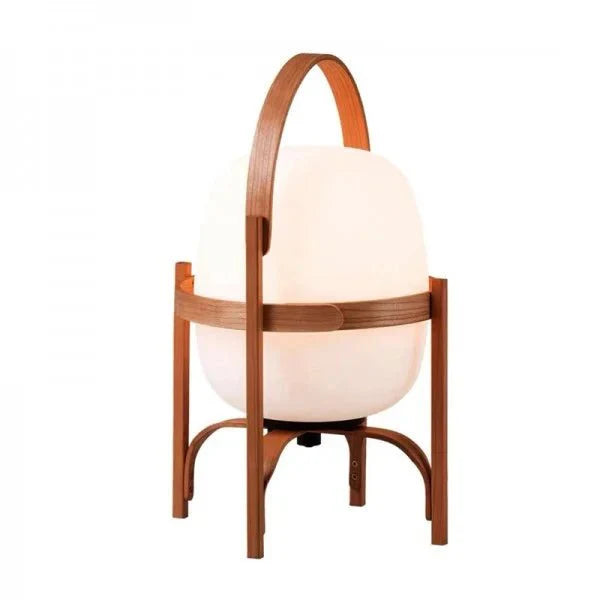 Houten Tafellamp met Opaal Glas - Albert Gezellige Lamp