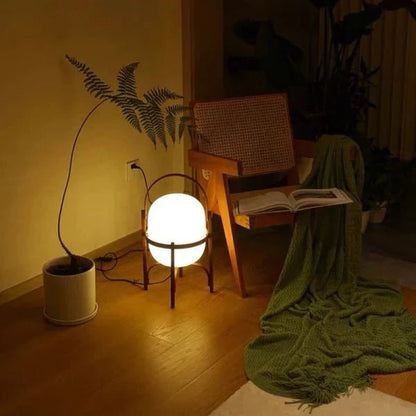 Houten Tafellamp met Opaal Glas - Albert Gezellige Lamp