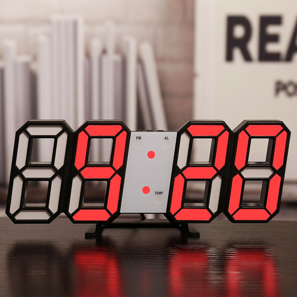 LED Wandklok met Alarm - Moderne Rock 'n' Roll Klok