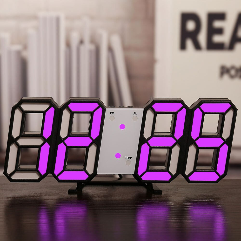LED Wandklok met Alarm - Moderne Rock 'n' Roll Klok
