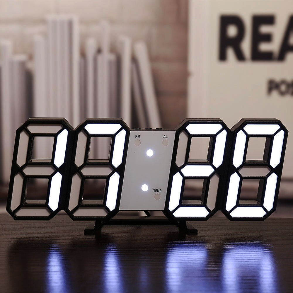 LED Wandklok met Alarm - Moderne Rock 'n' Roll Klok