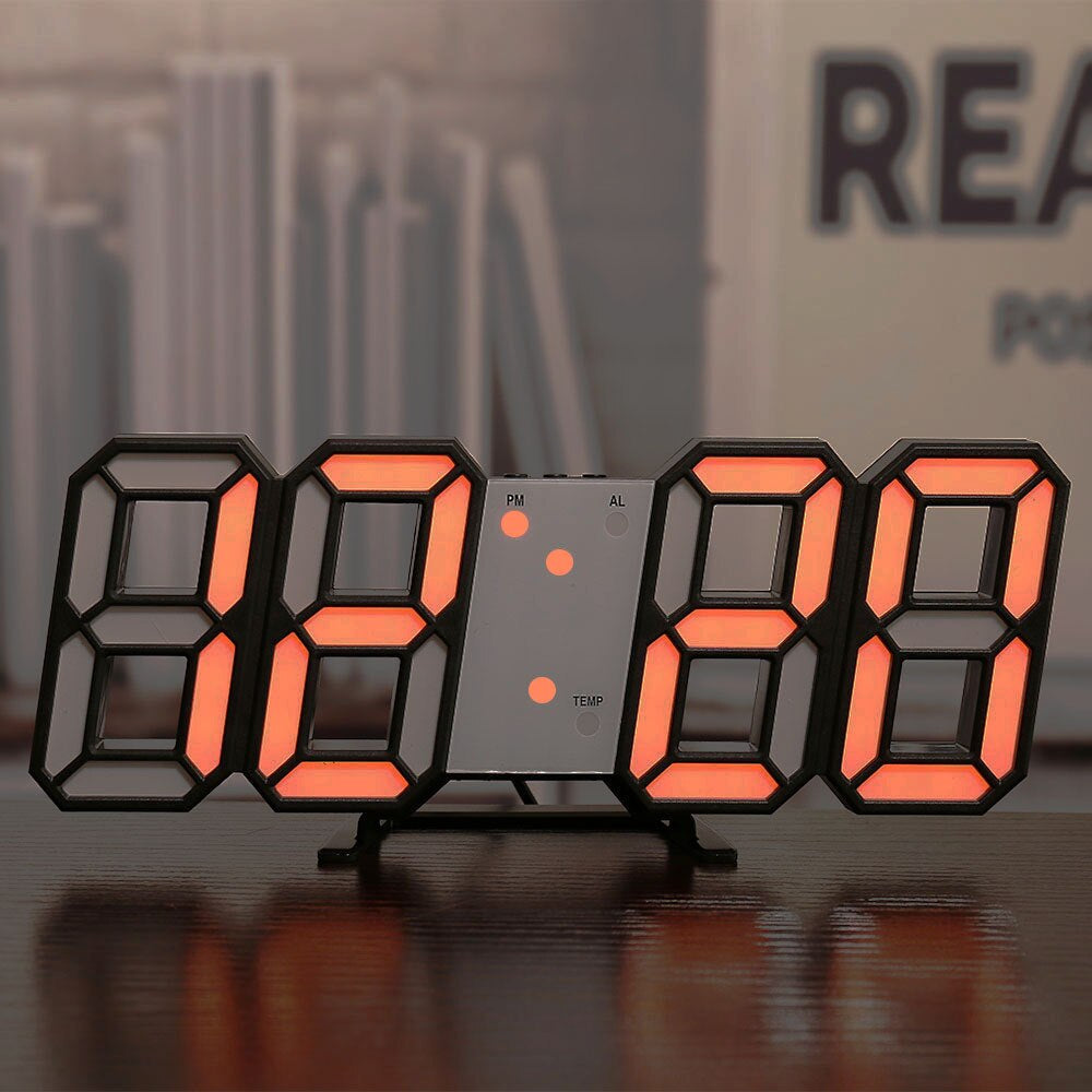 LED Wandklok met Alarm - Moderne Rock 'n' Roll Klok