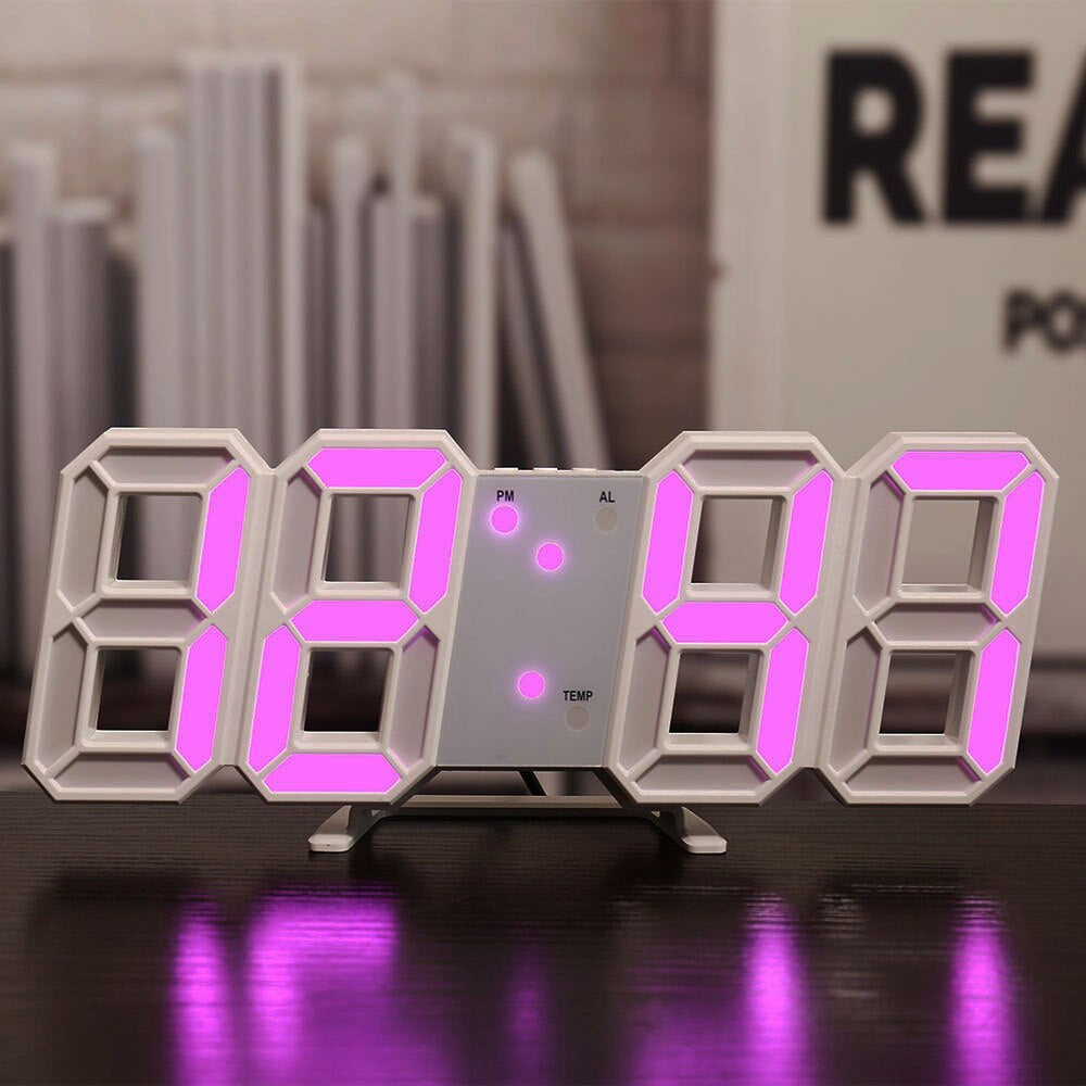 LED Wandklok met Alarm - Moderne Rock 'n' Roll Klok
