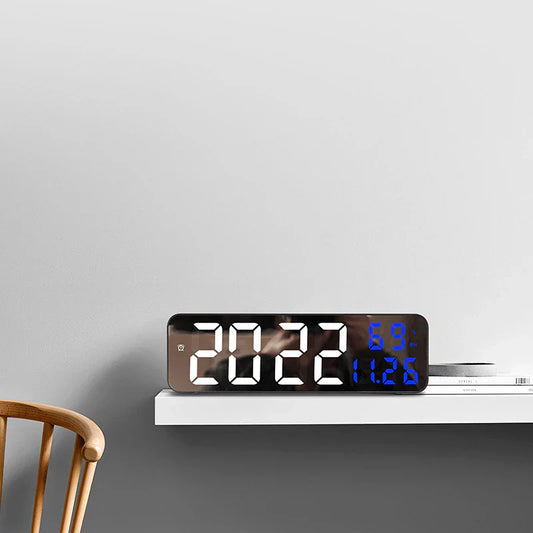 LED Wandklok met Temperatuurweergave - Saffron Klok