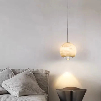 Marmeren Hanglamp met Albasten Bol - Jodie Verlichting