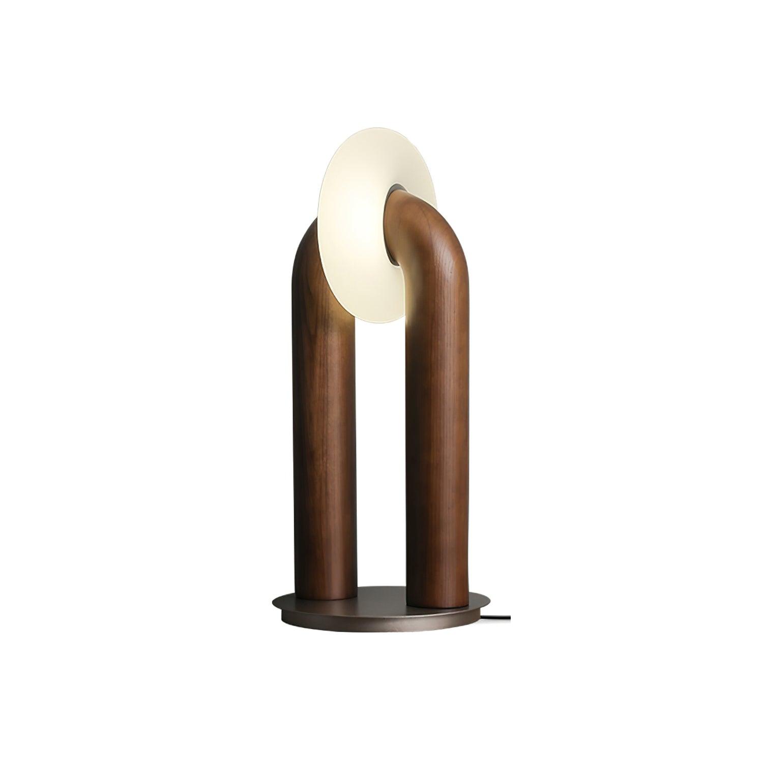 Moderne Booglamp Houten Basis - Verlichting Amedeo