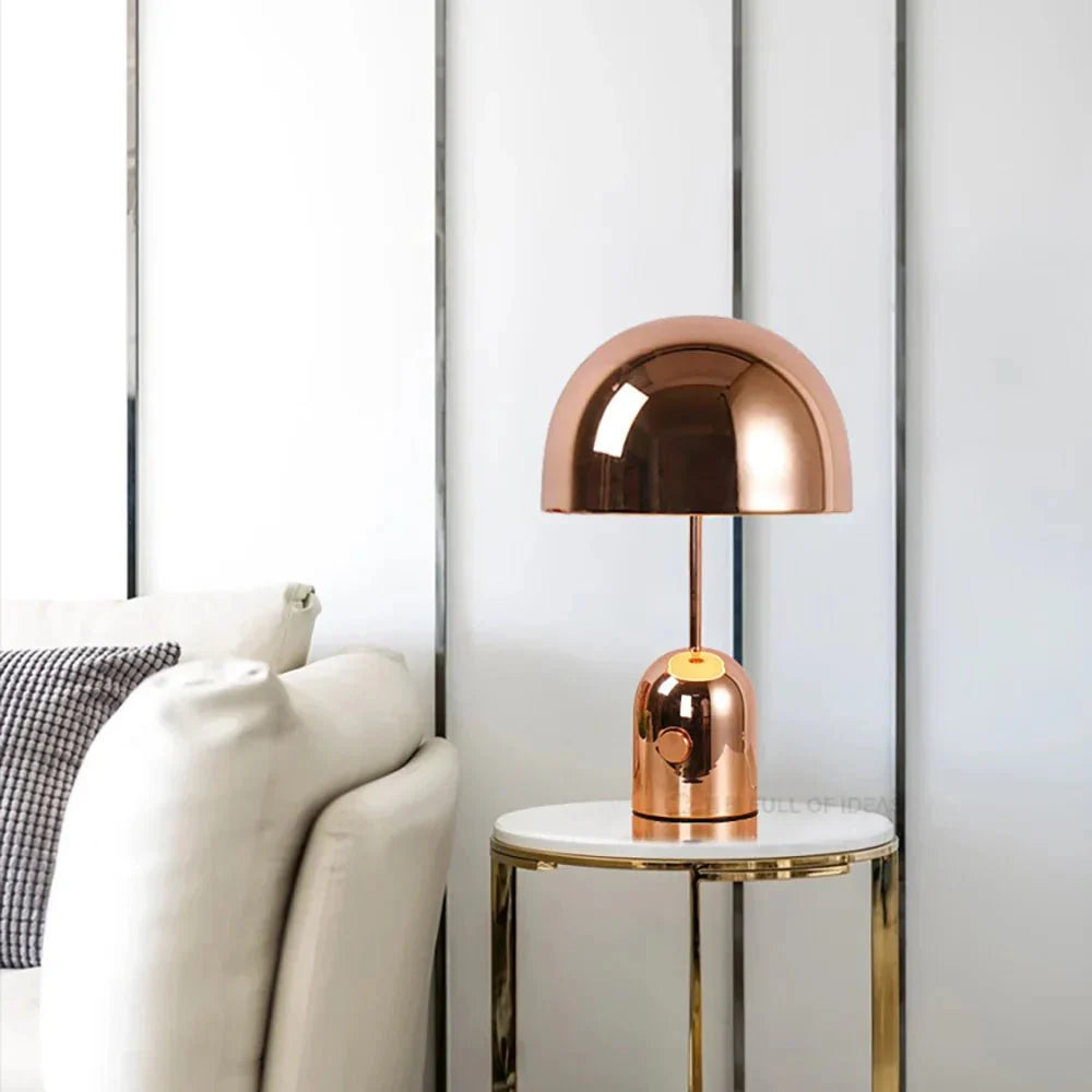 Moderne LED Tafellamp met Amber Verlichting - Paddestoel