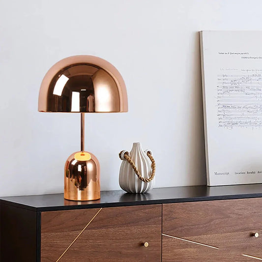 Moderne LED Tafellamp met Amber Verlichting - Paddestoel