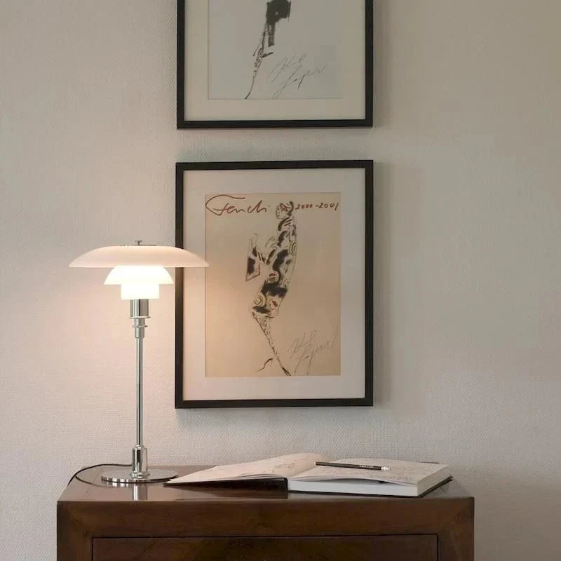 Moderne Tafellamp met Opaalglas - Elegante Verlichting