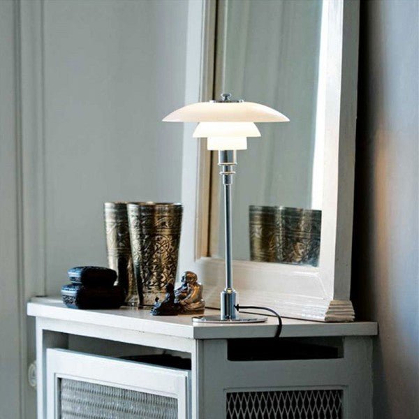 Moderne Tafellamp met Opaalglas - Elegante Verlichting