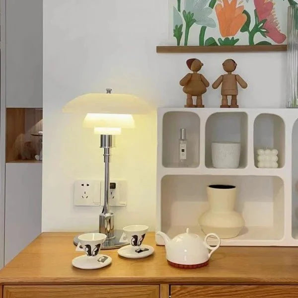 Moderne Tafellamp met Opaalglas - Elegante Verlichting