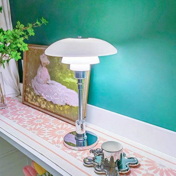 Moderne Tafellamp met Opaalglas - Elegante Verlichting