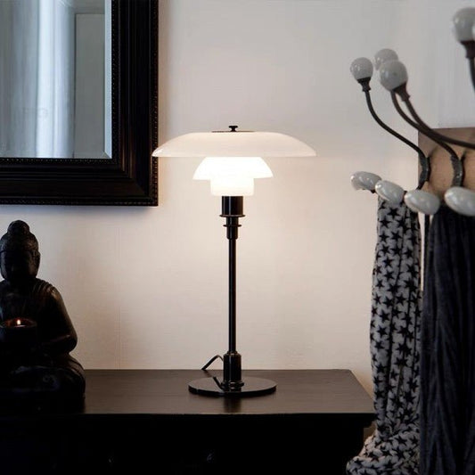 Moderne Tafellamp met Opaalglas - Elegante Verlichting