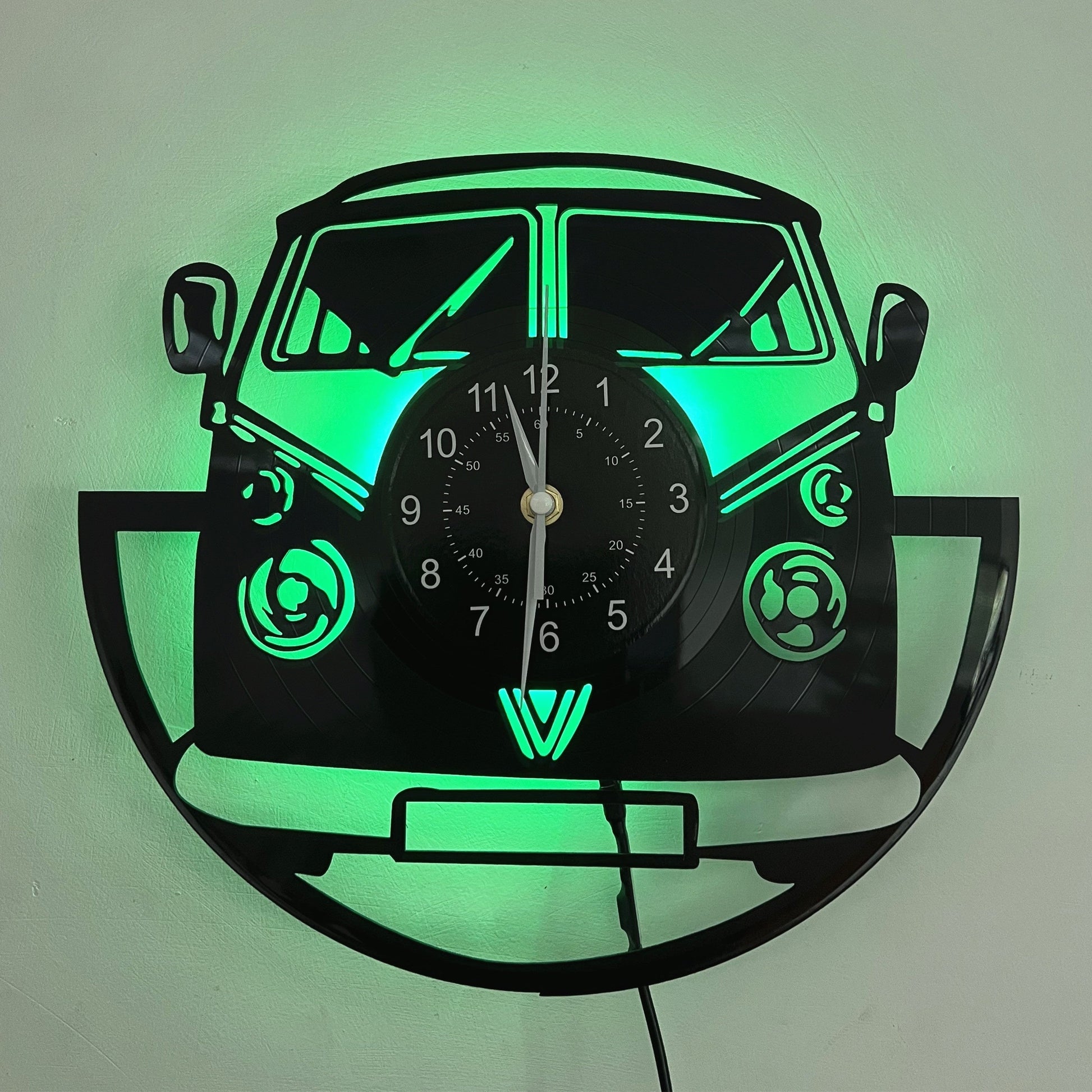 Retro Vinyl Wandklok met LED - Uniek Ontwerp Thuis