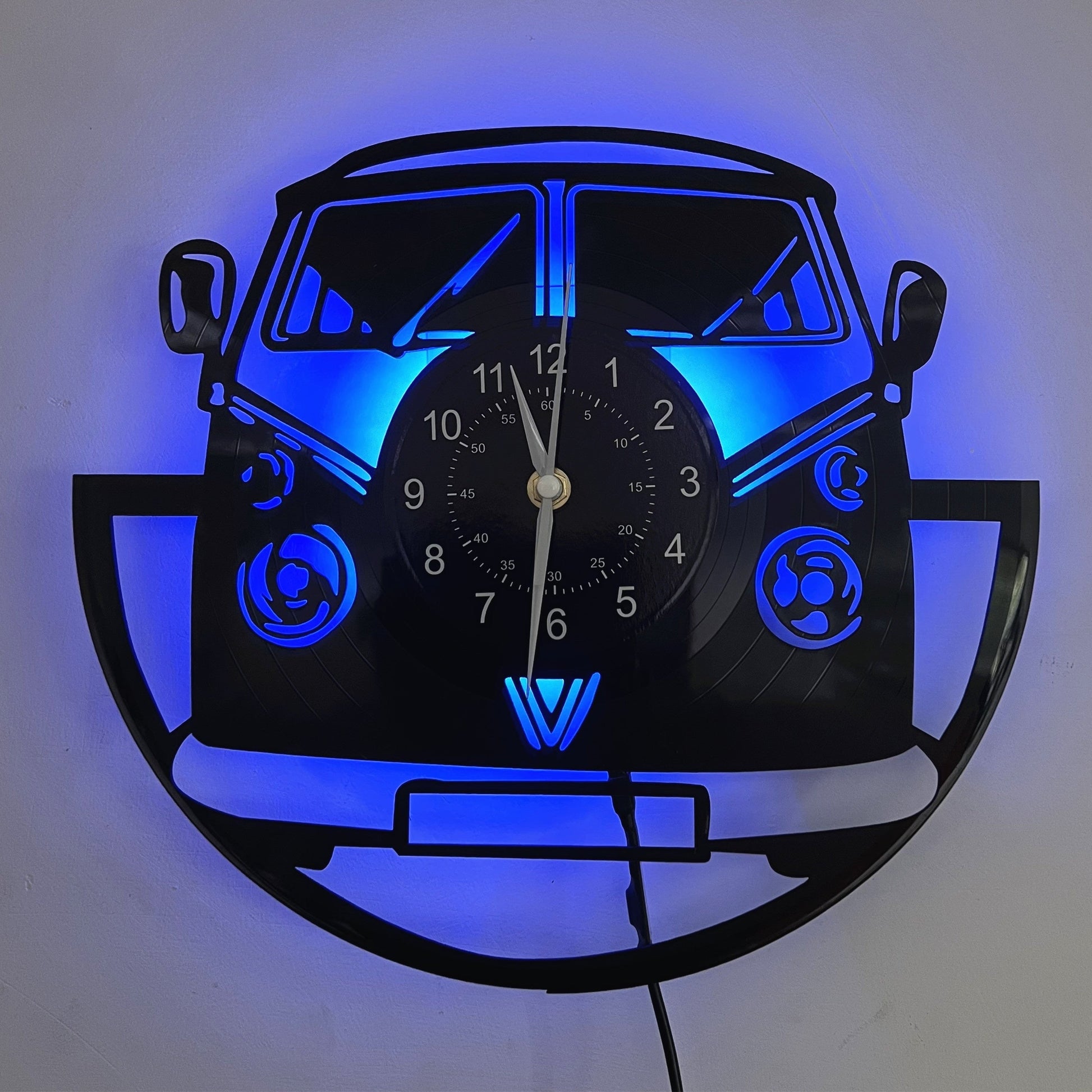 Retro Vinyl Wandklok met LED - Uniek Ontwerp Thuis