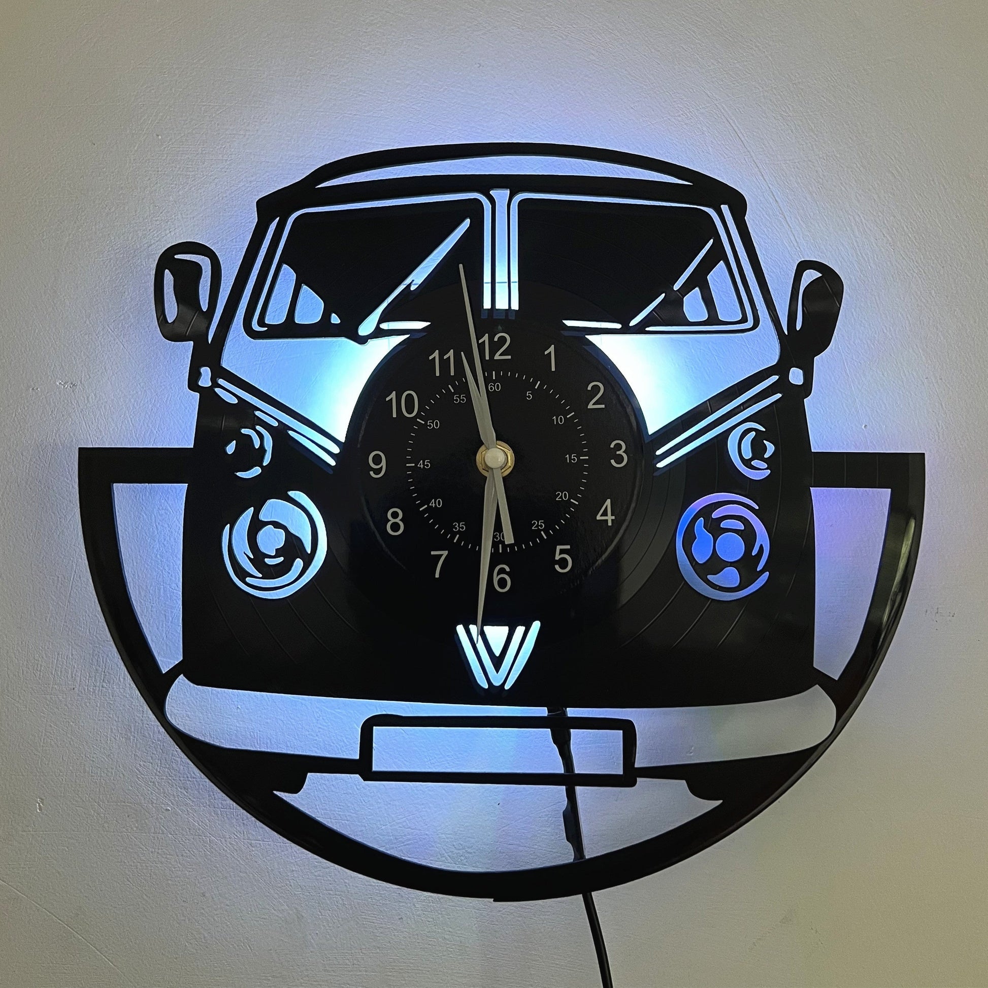 Retro Vinyl Wandklok met LED - Uniek Ontwerp Thuis