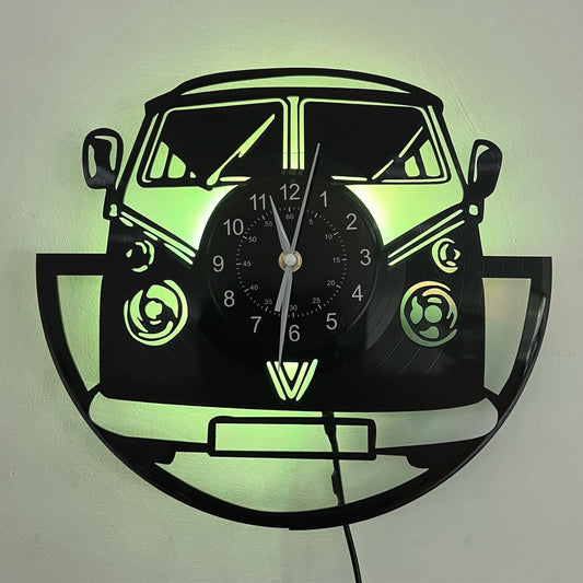 Retro Vinyl Wandklok met LED - Uniek Ontwerp Thuis