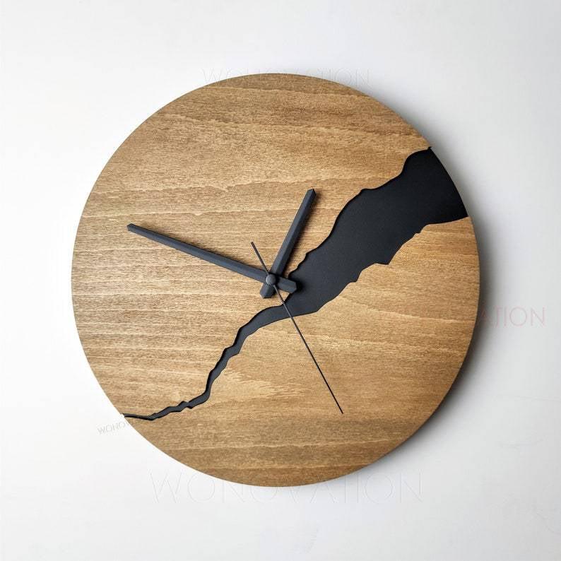 Retro Wandklok Hout - Elegante Decoratie Interieur 9276160606536