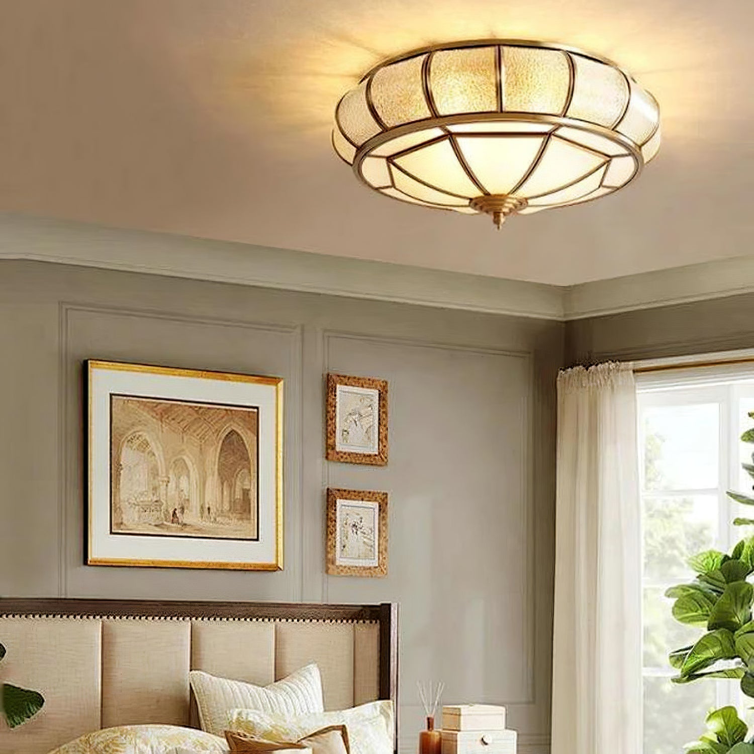 Ronde LED Plafondlamp met Structuurglas - Elegante Josiane