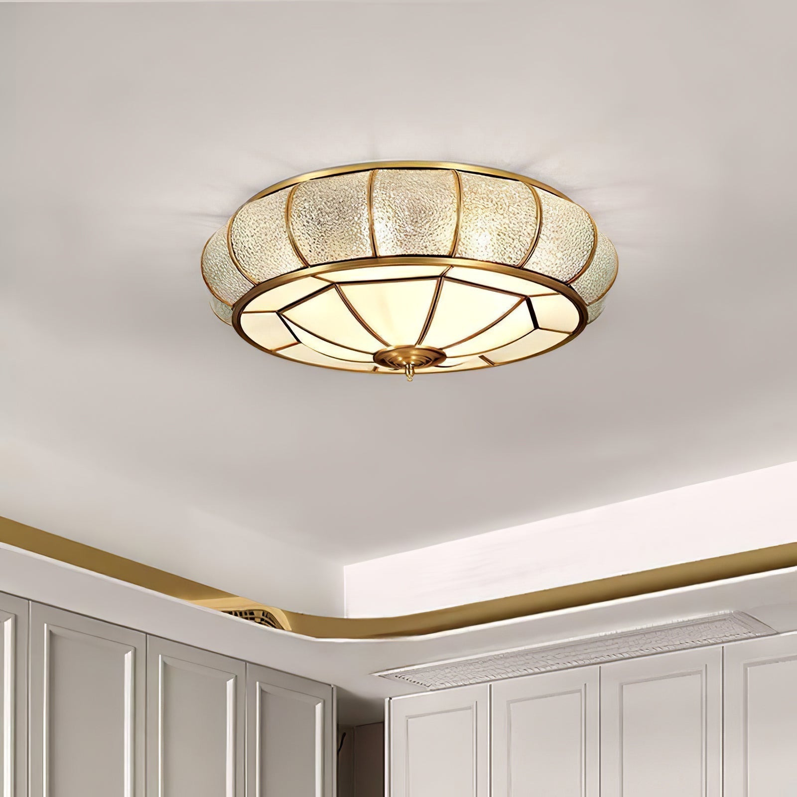 Ronde LED Plafondlamp met Structuurglas - Elegante Josiane