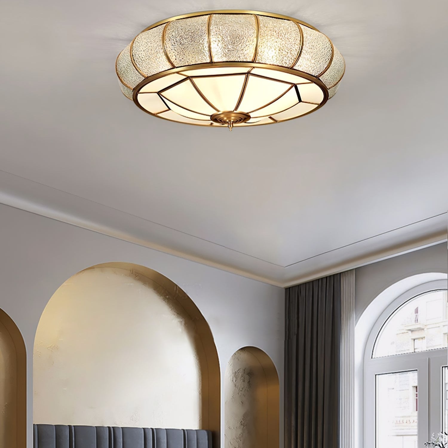 Ronde LED Plafondlamp met Structuurglas - Elegante Josiane