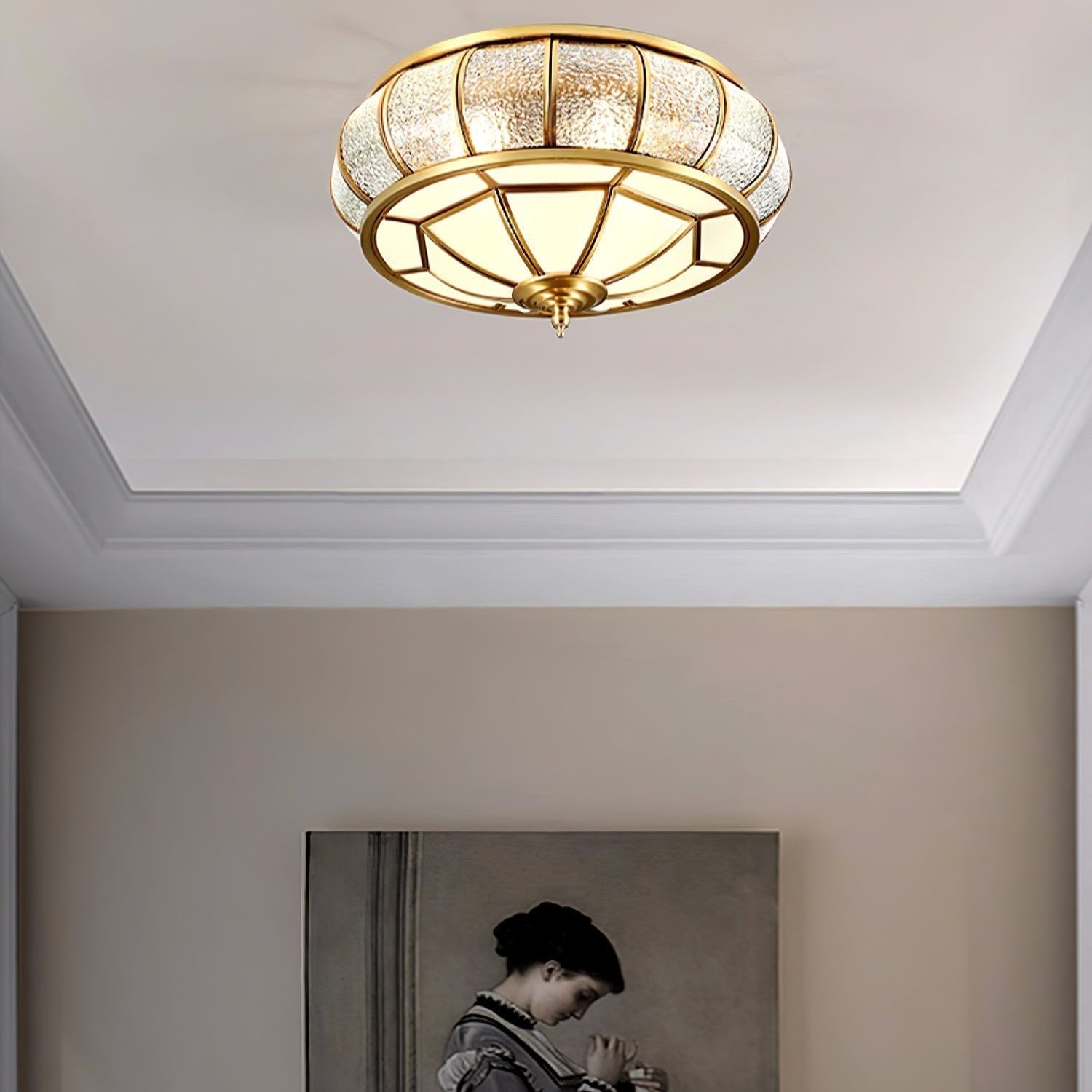 Ronde LED Plafondlamp met Structuurglas - Elegante Josiane