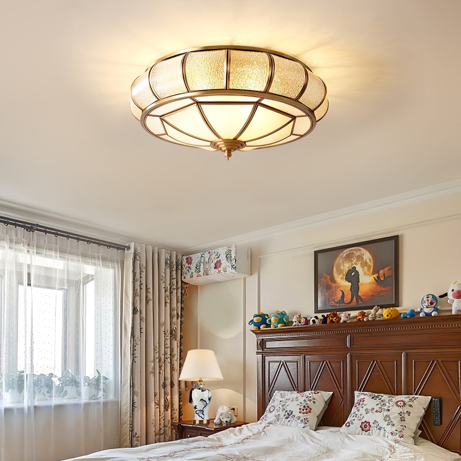 Ronde LED Plafondlamp met Structuurglas - Elegante Josiane