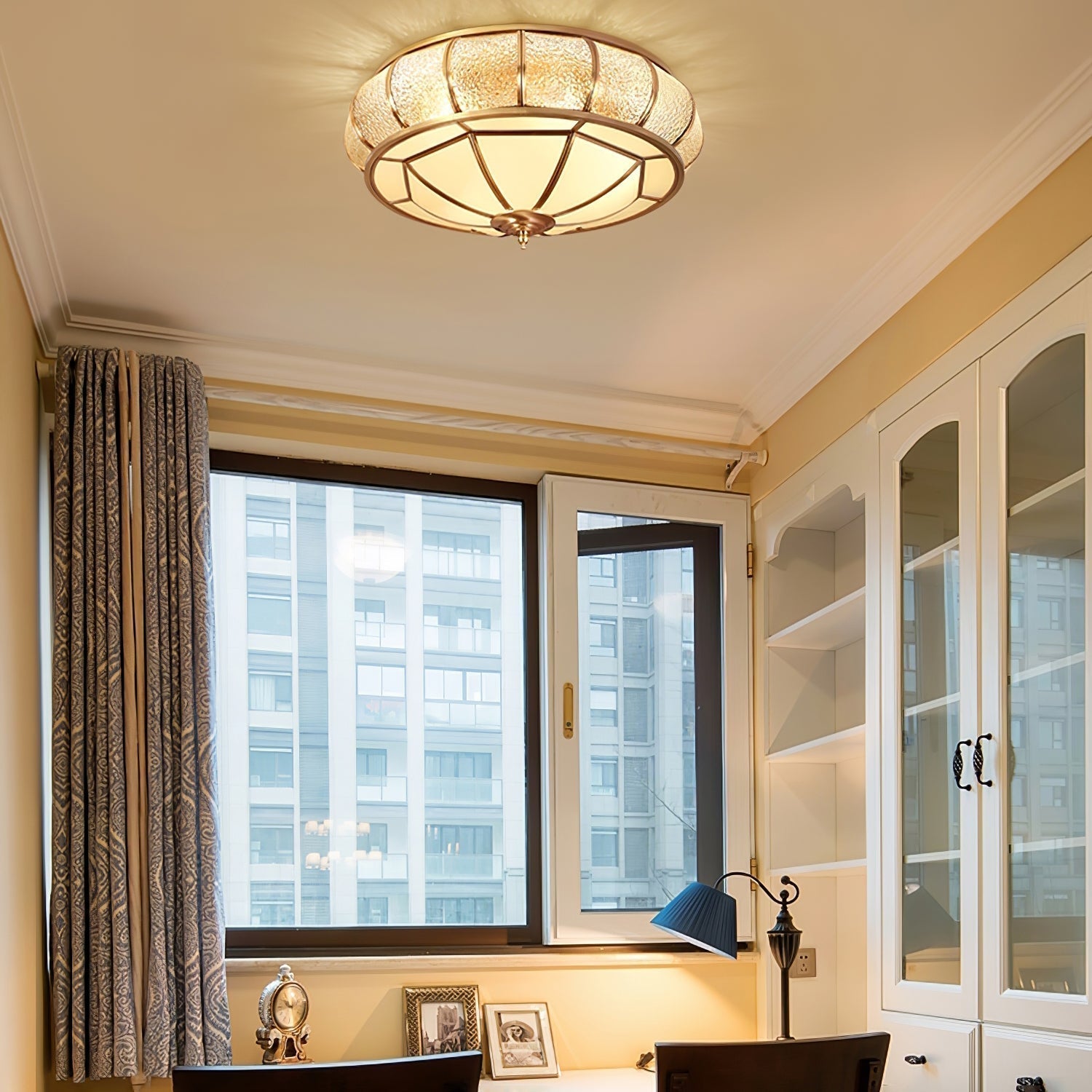 Ronde LED Plafondlamp met Structuurglas - Elegante Josiane